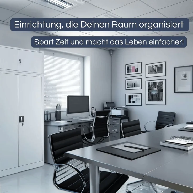 Schrankerweiterung Aktenschrank mit 2 Flügeltüren | Zusatzschrank für Büroschrank Extraschrank Stahl Mehrzweckschrank klein Werkstatt, 38x90x40cm Grau – Bild 3