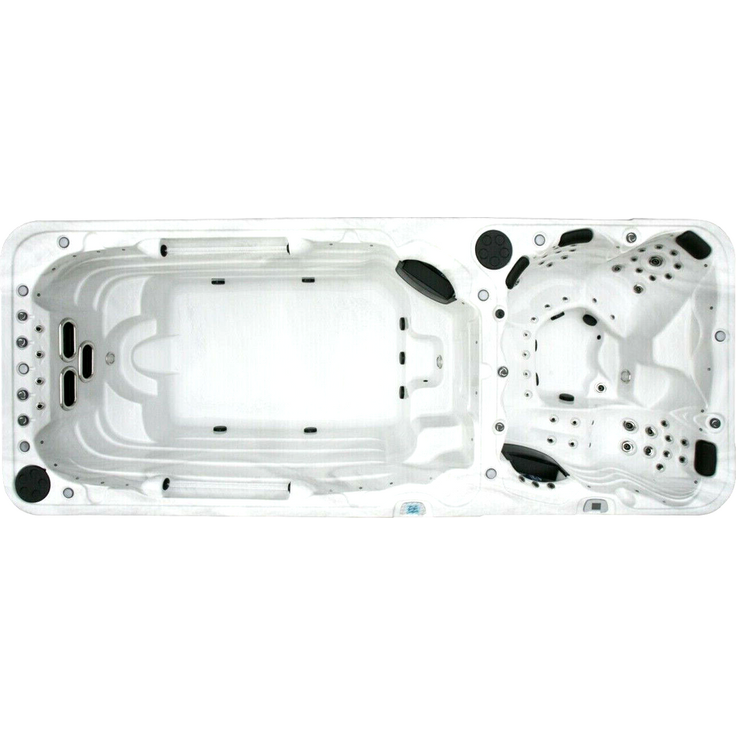 XXXL Luxus-LED Swim Spa, 580 x 230 cm, Whirlpool mit Gegenstromanlage, Schwimmbecken V2, Set – Bild 2