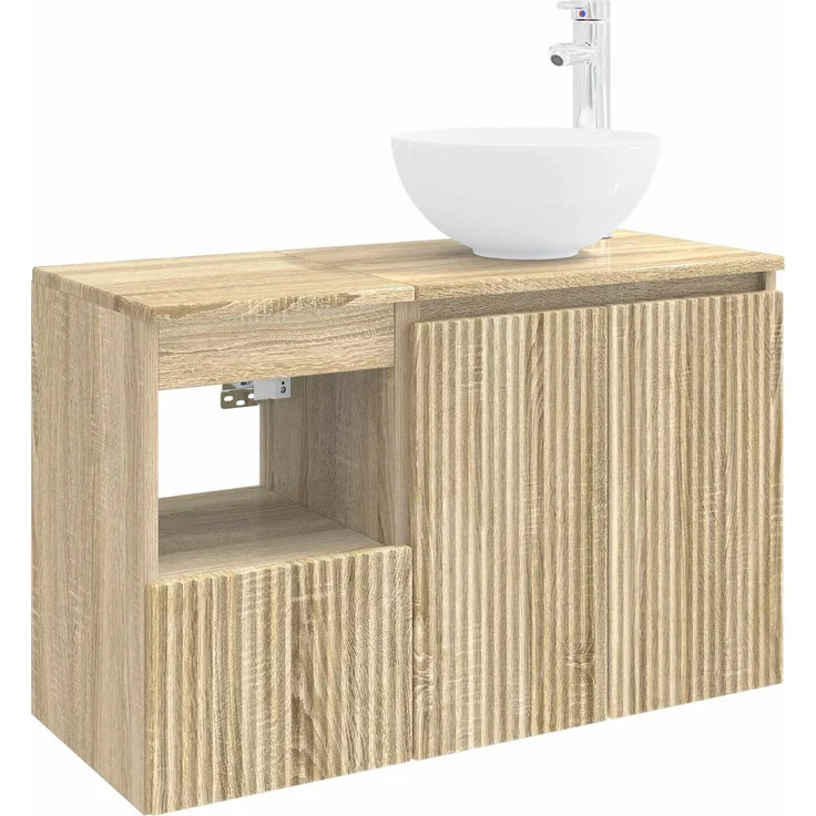 vidaXL Badezimmerschrank-Set 2 stk. Sonoma-Eiche 79,5 x 41 x 80 cm 3404036 – Bild 2