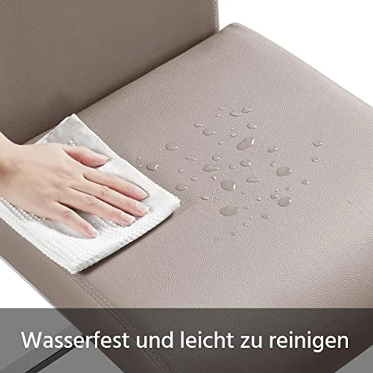 Yaheetech Esszimmerstühle 4er Set Freischwinger, Wohnzimmerstuhl Schwingstühle Esszimmerstuhl, Gestell aus Metall, 135 kg belastbar – Bild 8