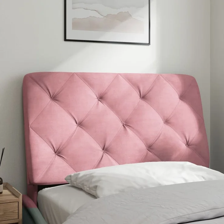 vidaXL Kopfteil-Kissen Rosa 90 cm Samt 374713 – Bild 3