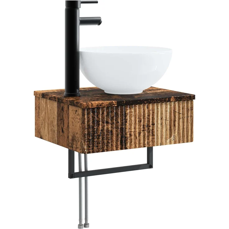 vidaXL Badezimmerschrank-Set 5 stk. Altholz 33 x 34,5 x 100 cm 3405971 – Bild 4