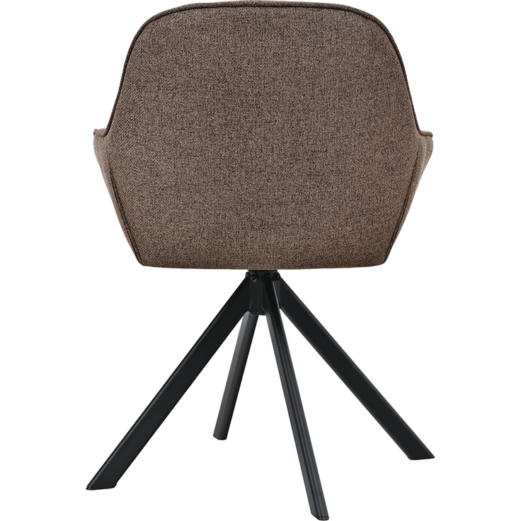 GOEURVANT 1370 Esszimmerstühle 2er-Set mit Armlehnen, 360° Drehbar, Webstoff - Mokkabraun – Bild 4