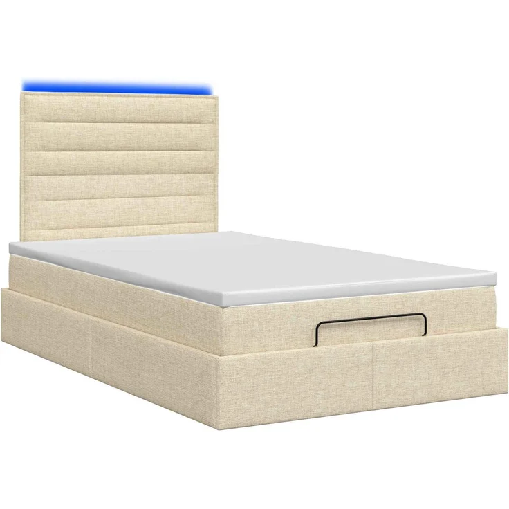 vidaXL Ottoman-Bett mit Matratze und LED Creme 120 x 200 cm Stoff 3457984 – Bild 9