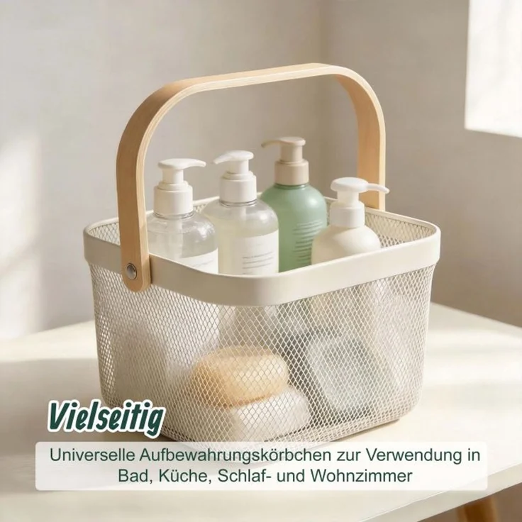 Relaxdays Drahtkorb mit Henkel im 2er Set – Bild 2
