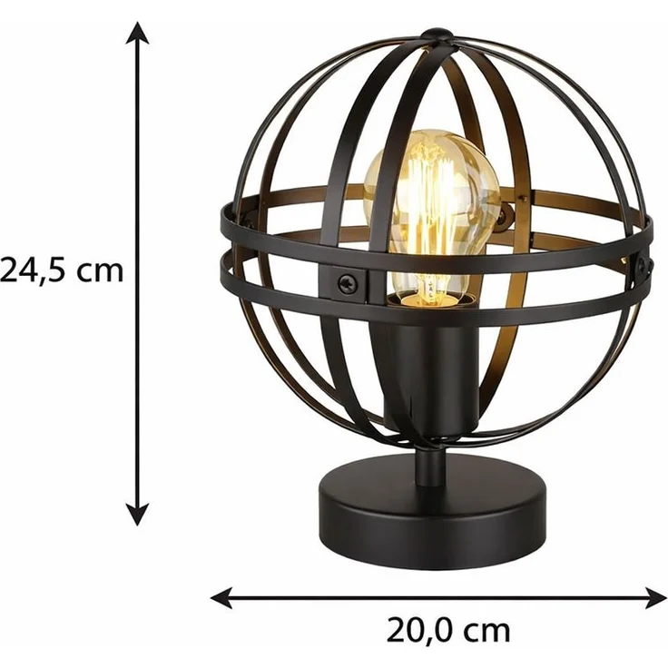 Tischleuchte, Metall, Kugel, Industrial, schwarz, D 20 cm – Bild 7