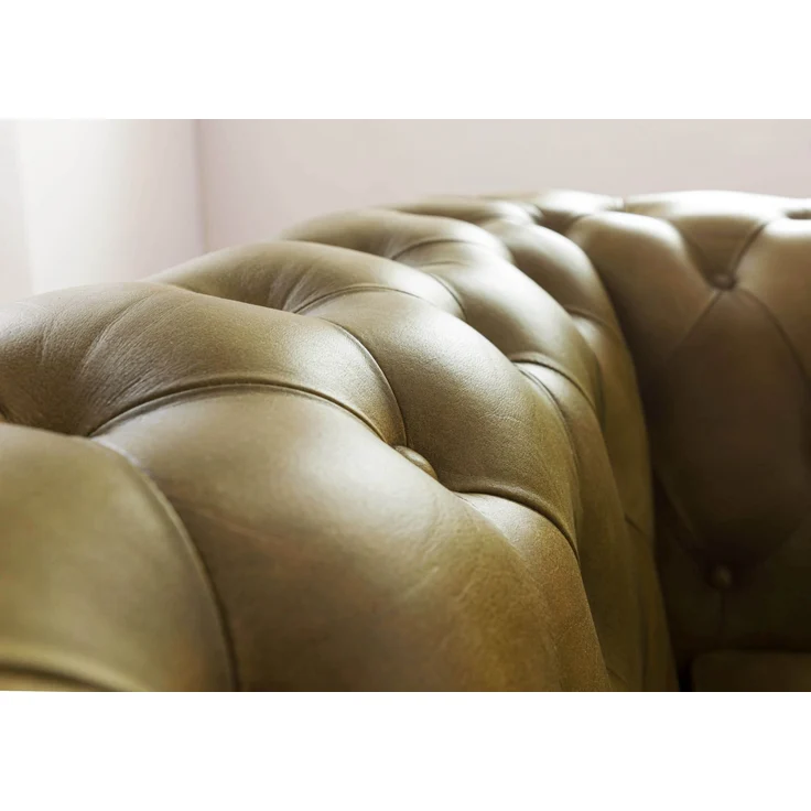 Sessel Echtleder 105x82x75 grün CHESTERFIELD #302 – Bild 5