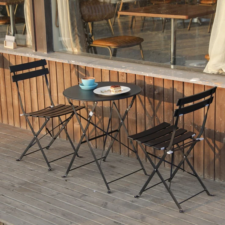 Albatros Bistroset 3-teilig Weiß – Bistrotisch mit 2 Stühlen – klappbare Stühle und Tisch aus robustem Metall – optimal als Balkonmöbel Set oder Gartenmöbel in modernem Design – Bild 13