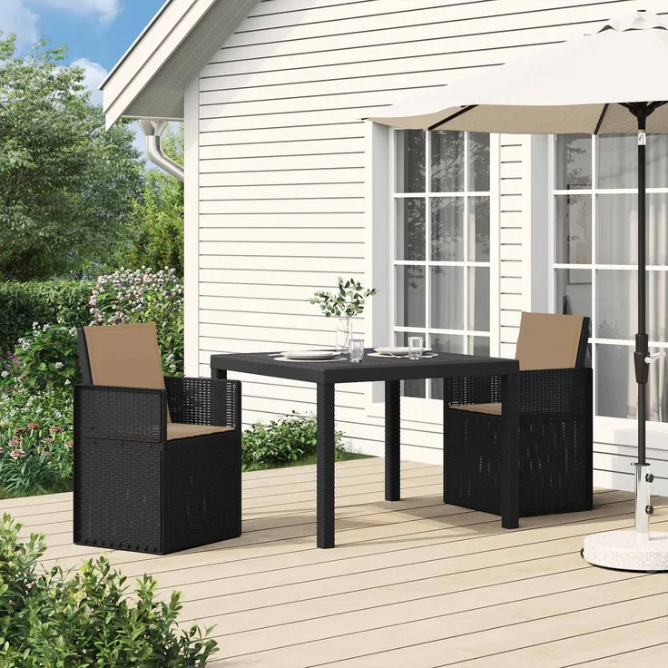 vidaXL Garten Esszimmerstühle 2 Stk. Anthrazit und Taupe PP 899987