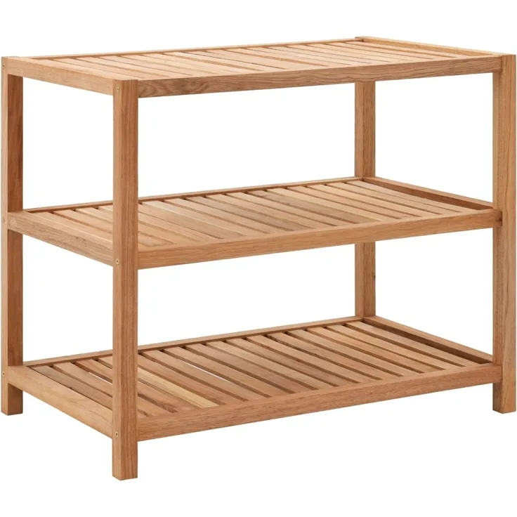 vidaXL Badregal, Massivholz Walnuss natur, 40 x 65 x 55 cm
