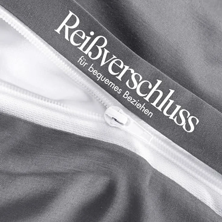 Utopia Bedding Bettwäsche 135x200 Set - Mikrofaser Bettbezug 135x200 cm + 1 Kissenbezug 80x80 cm - Grau – Bild 10