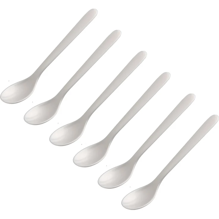 FACKELMANN | 6er Set Eierlöffel Frühstückslöffel 14 cm | Farbe: Weiß | hochwertiger Kunststoff | ideal für den Frühstückstisch – Bild 1