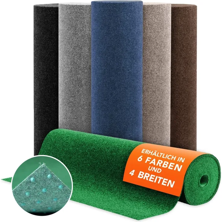 Floordirekt Rasenteppich Farbwunder Pro - Balkonteppich - Kunstrasen Teppich für Terrasse, Balkon und Freizeit - Erhältlich in 6 Farben (133x900 cm, Beige)