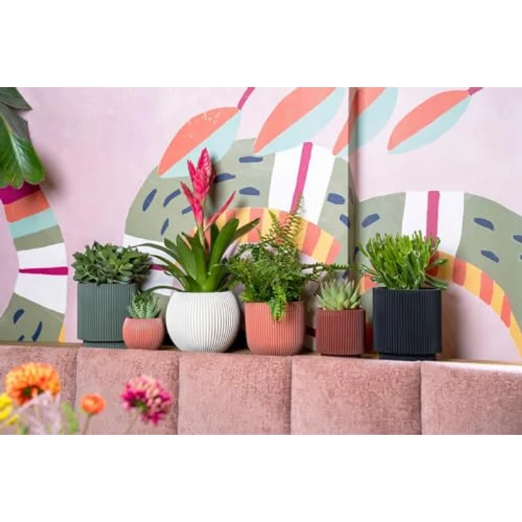 Capi Europe Übertopf rund Nature Groove, grün, Ø 17 cm x H 15 cm, handgefertigt aus Polyester für den Innenbereich – Bild 2