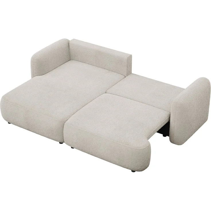 Selsey Tvoya Ecksofa mit Schlaffunktion, Ottomane links, Bouclé Hellbeige – Bild 9