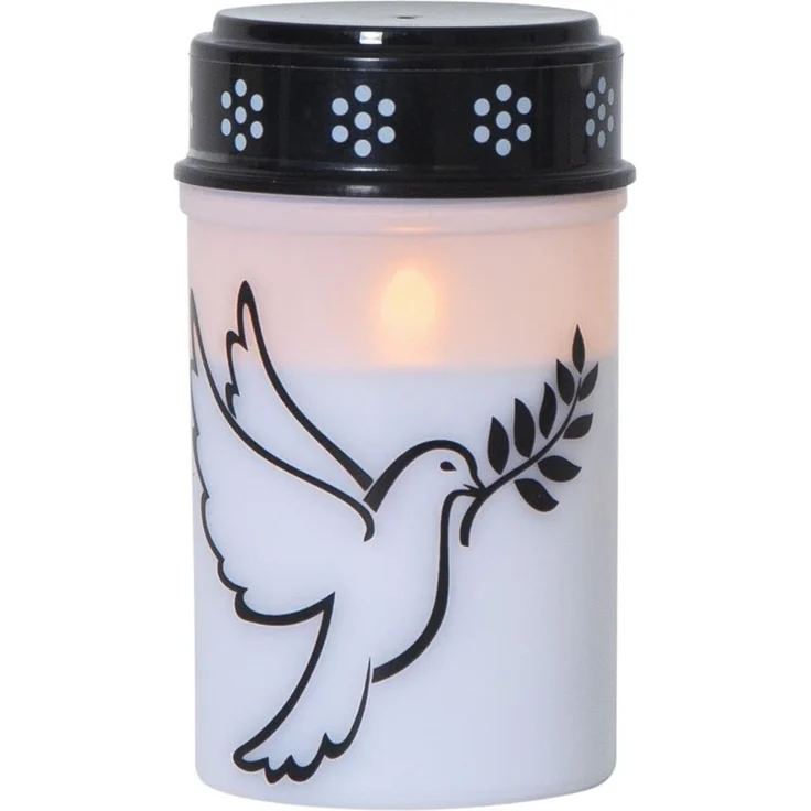 LED Grabkerze Dove, Timer, mit Tauben-Motiv, H 12cm – Bild 1