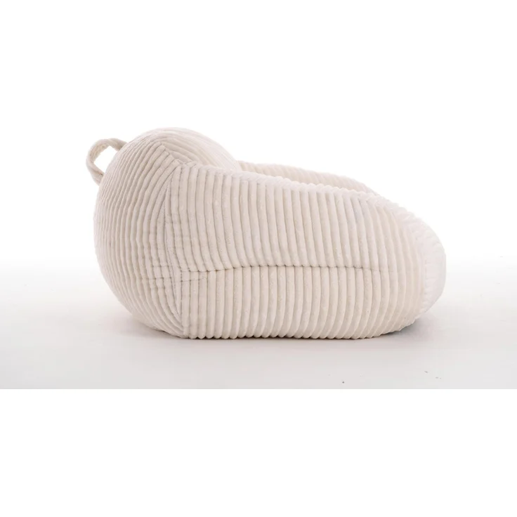 Sitzsack, Cord, mit Rückenlehne & hochdichtem Schaumstoff, 116x110x61 cm, Beige – Bild 7