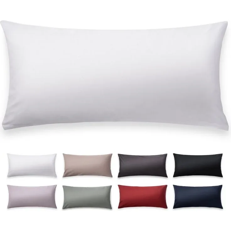 Blumtal Kissenbezüge Premium Mako Satin Kissenbezug, superweich aus 100% Baumwolle, (2 Stück), OEKO-TEX zertifiziert – Glanzoptik & farblich passender Reißverschluss