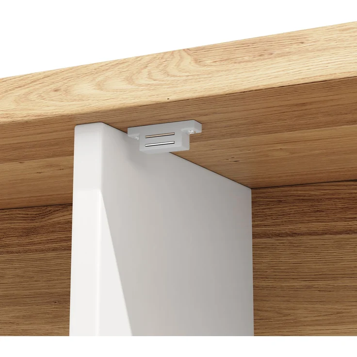 EINHOM Seitenboard / Aufbewahrungsschrank / Multifunktions-Küchenschrank / Buffetschrank, 120 x 40 x 188 cm, Landhausstil, 4 Türen, mit LED-Lichtleiste, 6 Schubladen & 3 Türen, Weiß mit Holzoptik – Bild 7