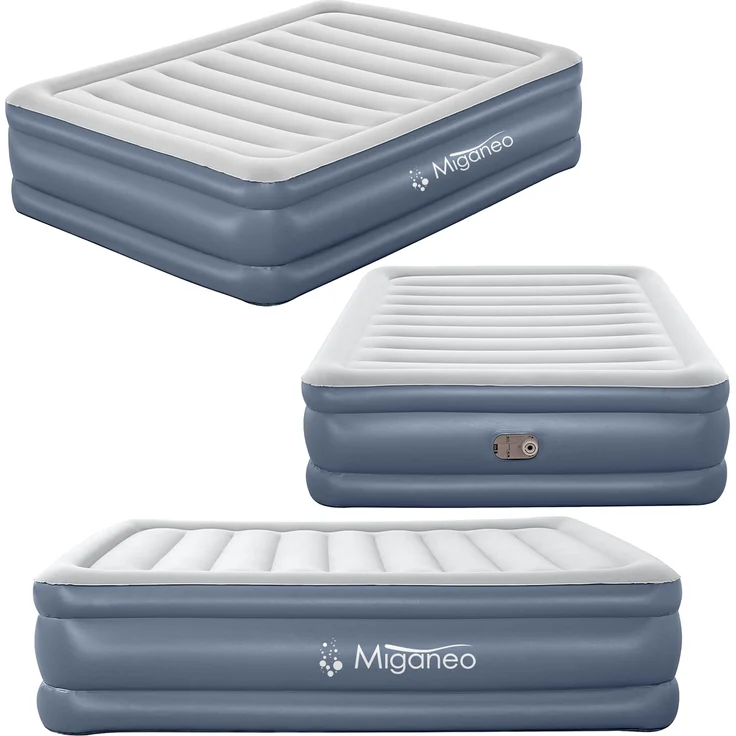 Miganeo Luftbett 203 x 152 x 51 cm Deluxe | mit integrierter Elektropumpe – Bild 8