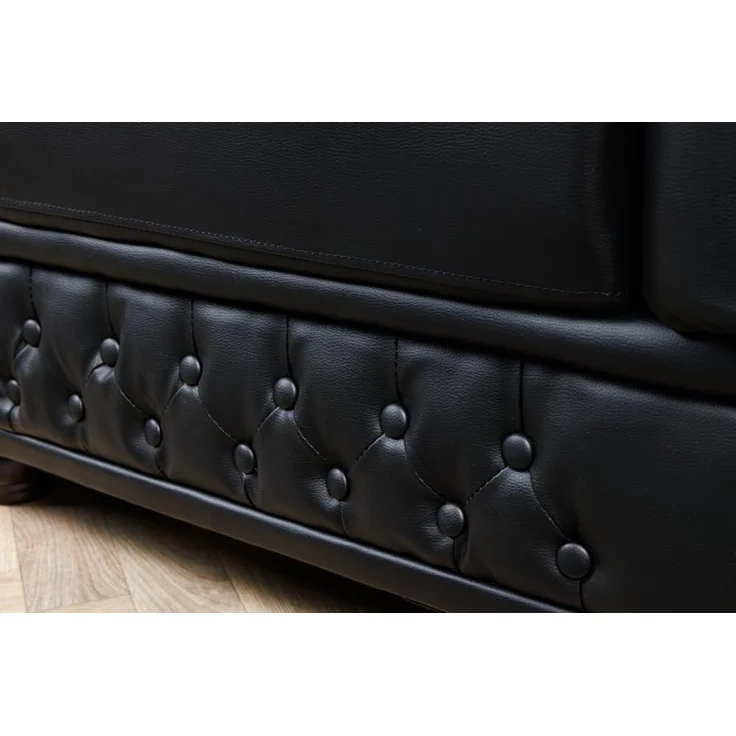riess-ambiente Chesterfield-Sessel CHESTERFIELD 110cm matt schwarz (Einzelartikel, 1-St), Wohnzimmer · Kunstleder · Federkern · Knopfheftung · Design – Bild 7