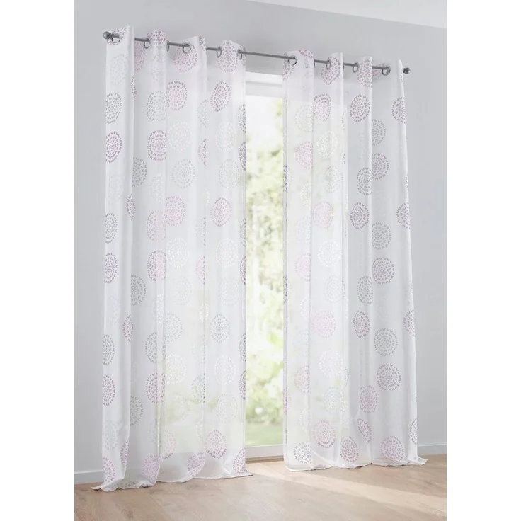 Kutti Vorhang Bella (1 St), Ösen, halbtransparent, Gardine, halbtransparent, Ausbrenner, bedruckt, Baumwolle-Polyester – Bild 2