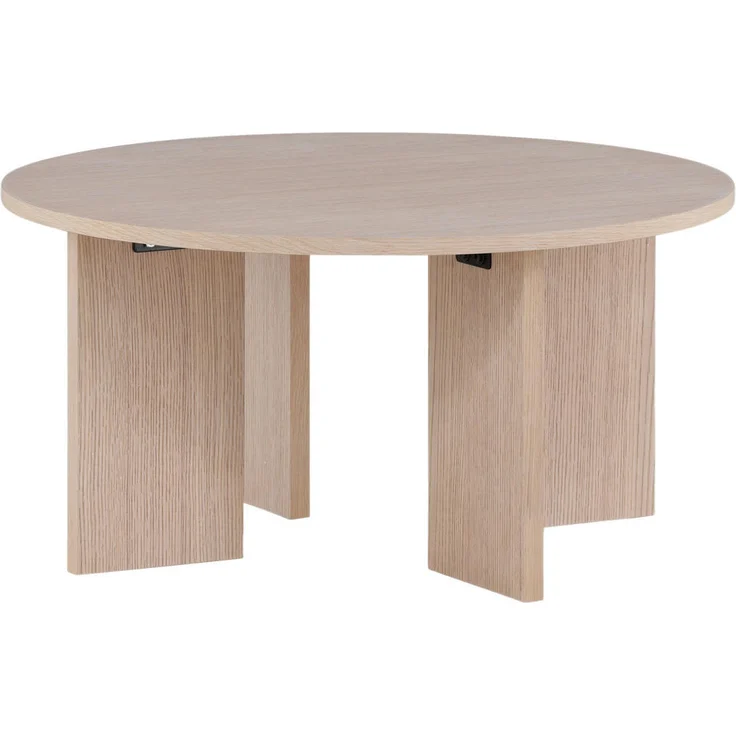 Livetastic Couchtisch, rund, Weiß, Holzwerkstoff, 80x40x80 cm für das Wohnzimmer