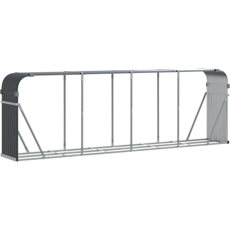 vidaXL Kaminholzunterstand Anthrazit 300x45x100 cm Verzinkter Stahl 364566 – Bild 9