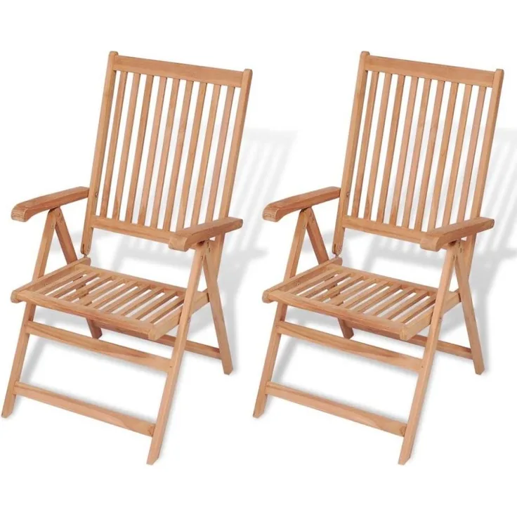 vidaXL Verstellbare Gartenstühle 2 Stk. Massivholz Teak 43029
