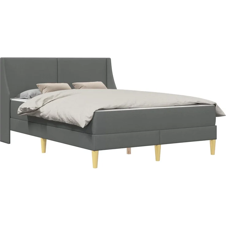 vidaXL Bettgestell mit Matratze Dunkelgrau 160 x 200 cm Polyester 3414745 – Bild 2