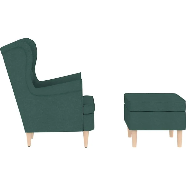 vidaXL Sessel mit Fußhocker Dunkelgrün Stoff 3307994 – Bild 5