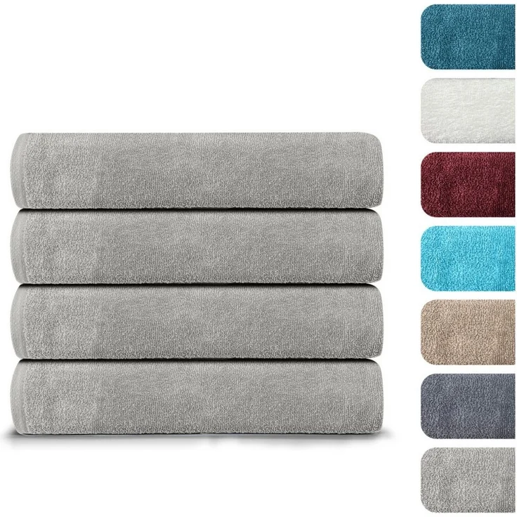 BARBONS Badetücher Duschtücher Set, Handtücher 4-tlg 70x140cm Badetuch, Handtuch, (4-St), Walkfrottee, 100% Baumwolle, saugstark, weich – Bild 1