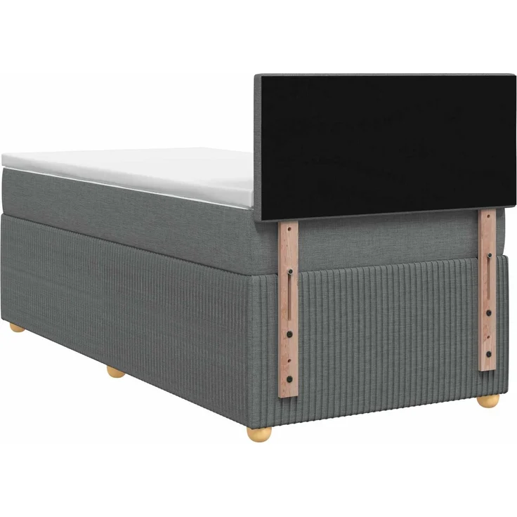 vidaXL Boxspringbett mit Matratze Dunkelgrau 90 x 200 cm Stoff 3451385 – Bild 8