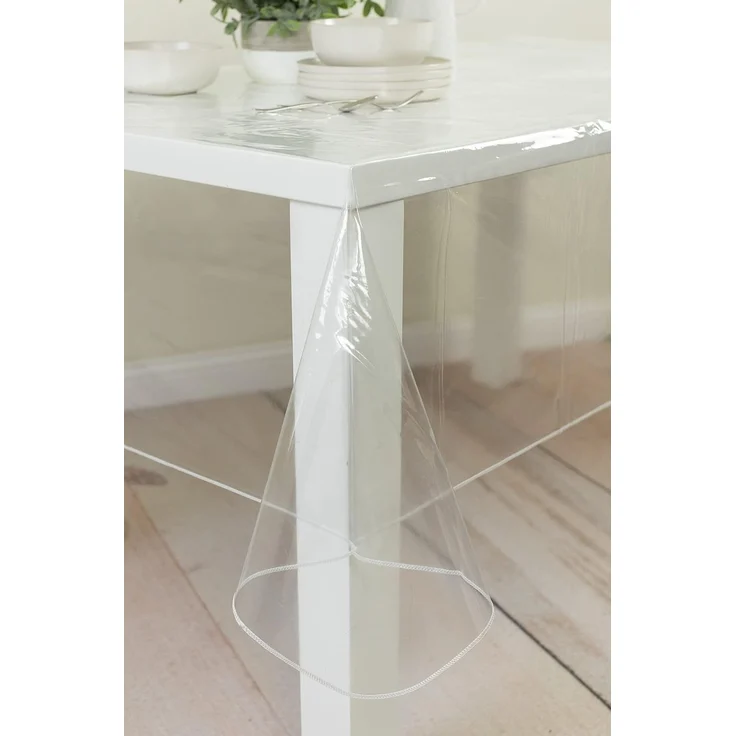 Benson Mills Robuste, transparente Kunststoff-Tischdeckenschutz, 100% wasserdichte Tischdecke, ölauslaufsicher, Tischabdeckung für Esstische, extra breit, rechteckig – Bild 6