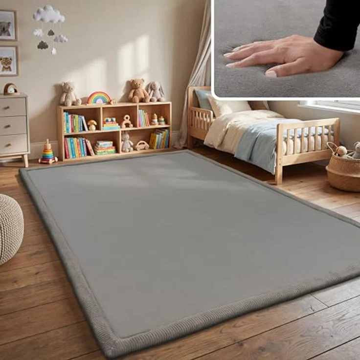 Paco Home Teppich Tatami 475, rechteckig, Höhe: 24 mm, Kurzflor, Uni-Farben, mit Memory Foam, waschbar – Bild 2