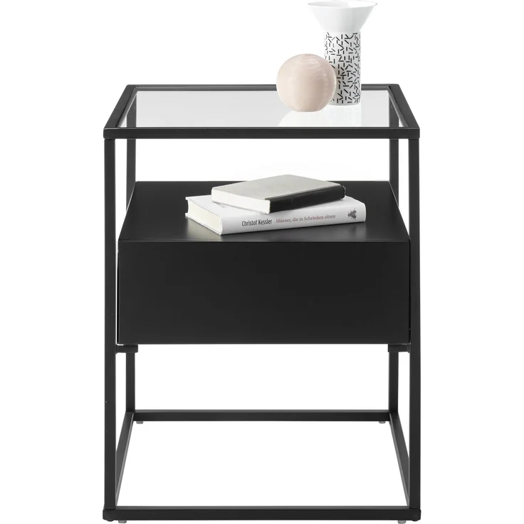 Beistelltisch >EVORA< in schwarz, Holzwerkstoff / Metall - 43x54x43cm (BxHxT) – Bild 4