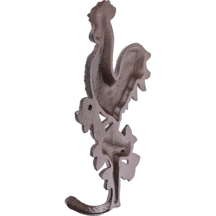 KADAX Hahn Wandhaken aus Gusseisen 12,5 x 21,5 cm, Wandgarderobe mit 2 Haken, Vintage Kleiderhaken, Wanddekoration mit praktischem Garderobenhaken (Braun) – Bild 7