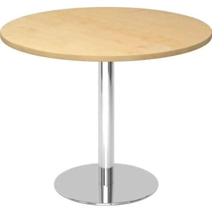 Runder Besprechungstisch STF10 100cm Ahorn Fuß: Chrom