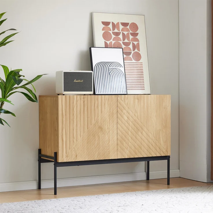 Sideboard (100/40/75 cm) Mehrzweckschrank mit Türen, Küchenschrank, Aufbewahrungsschrank – Bild 3