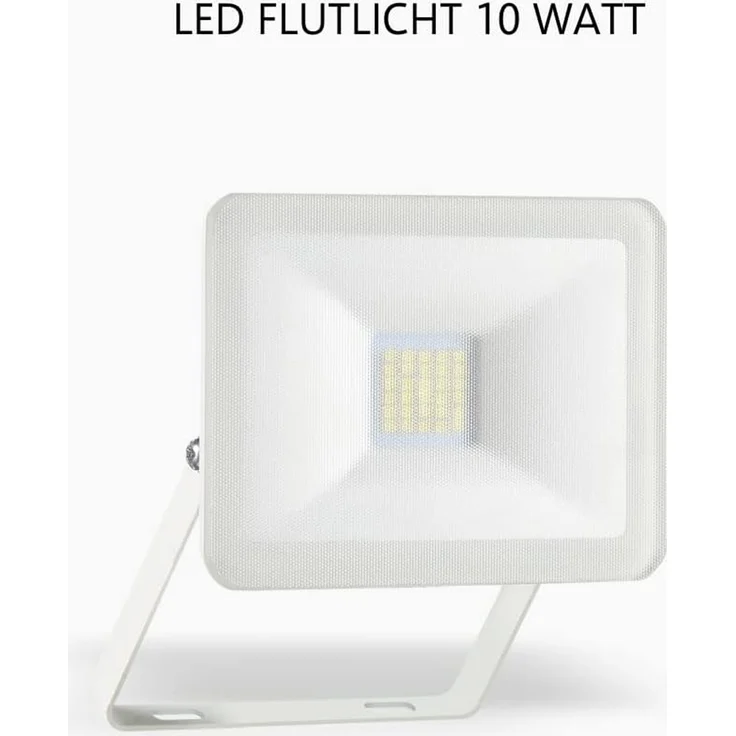 LED Flutlichtstrahler Aluminium Weiß Sicherheitsglas, 10 Watt, IP54 – Bild 2