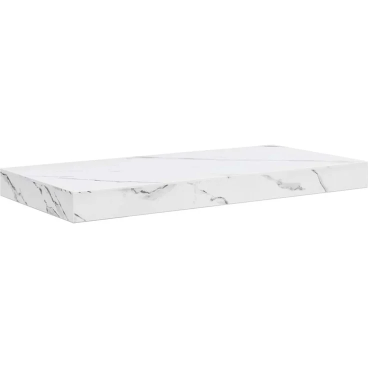 Wandregal, Hängeregal Wandmontiert Weiß Marmor 50 x 23 x 4 cm Holzwerkstoff de6431 – Bild 1