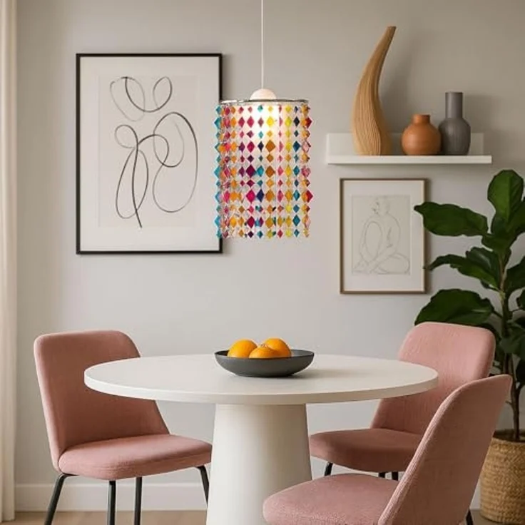 RGB LED Hängeleuchte, Kristalle bunt 22,5 cm – Bild 7