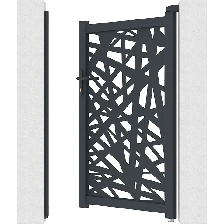 Vente-unique - NATAFO Side gate Metall Grau - B 4,6 cm x H 161 cm x L 103 cm – Bild 4