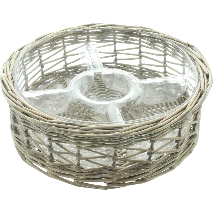 Snackschale Weide Deko Aufbewahrung Obstschale Tisch Korb Ø 29 cm