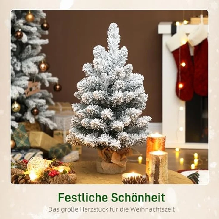 HOMCOM Künstlicher Weihnachtsbaum 72 Zweige, Tannebaum, Realistisches Aussehen, Grün+Weiß – Bild 3