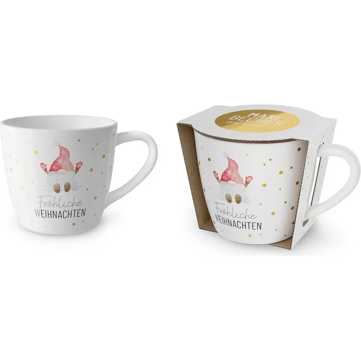 Weihnachtstasse Kaffee Tee Tasse Becher 0,4l Love Xmas la vida Wichtel 910173 – Bild 3