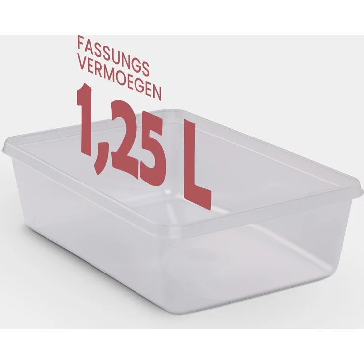 Frischhaltedosen für Lebensmittel 1,25 L ( 3er Pack ) Vorratsdose, Aufbewahrungsbox für Obst, Gemüse oder Snacks, Meal Prep Box, Lunchbox – Bild 5