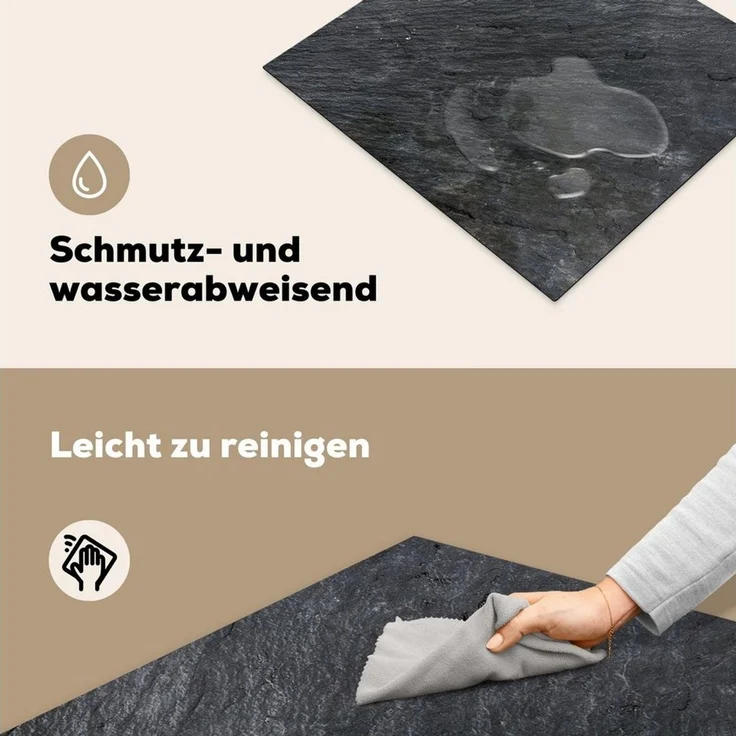 MuchoWow Herd-Abdeckplatte Schiefer - Abdeckplatte - Schwarz - Induktionsschutz - Design, Vinyl, (1 tlg), Ceranfeldabdeckung Küche, Herdabdeckplatte Einteilig, 60x52 cm – Bild 4