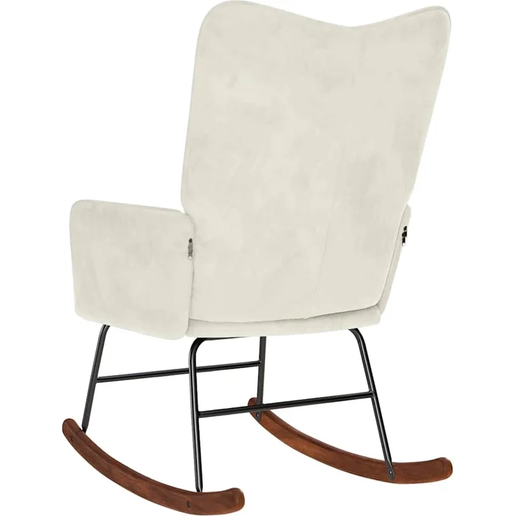 vidaXL Schaukelstuhl Creme Samt 4016841 – Bild 4