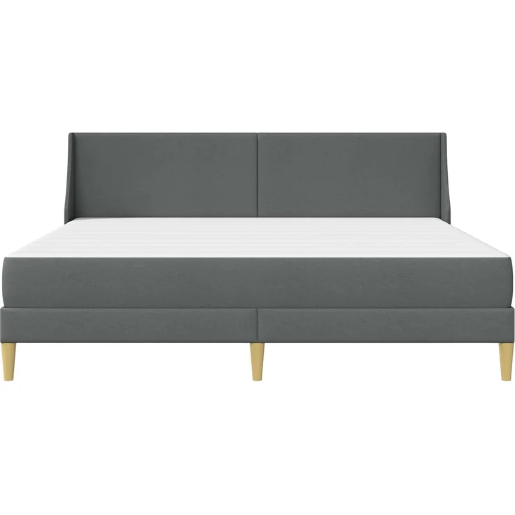 vidaXL Bettgestell mit Matratze Dunkelgrau 200 x 200 cm Polyester 3414755 – Bild 6